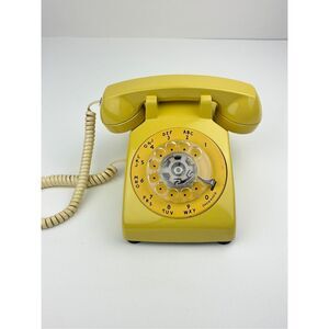 Vintage Bell System Western Electric Yellow Rotary Dial Model 500 Telephone MCM